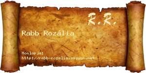Rabb Rozália névjegykártya